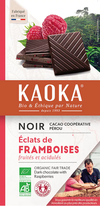 BIO hořká čokoláda s malinami 100 g Kaoka